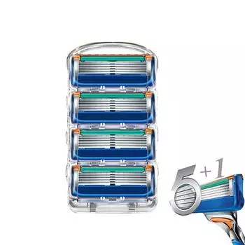 4 шт./лот бритвенные лезвия для мужчин, острая бритва, пятислойное лезвие для бритвы синий