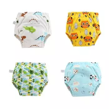 4 шт./лот, детские хлопковые тренировочные штаны, тканевые подгузники, многоразовые подгузники, подгузники, детское нижнее белье 80