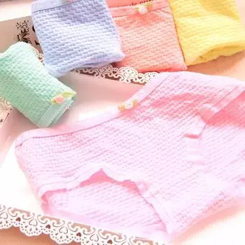 4 шт./лот, детские трусики ярких цветов для девочек, хлопковые женские трусики для детей 12-18 лет