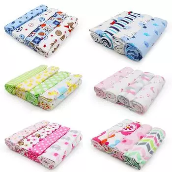 4 шт. / Лот, детское одеяло, муслиновые подгузники, 100% хлопок, пеленальные одеяла для новорожденных, мягкие пеленки для маленьких мальчиков и девочек, реквизит для фотографий Option 1