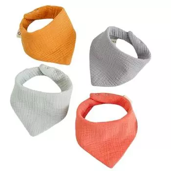 4 шт./лот, детское полотенце из чистого хлопка, мягкое однотонное полотенце со слюной, детские нагрудники