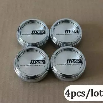 4 шт./лот гоночная эмблема SSR 60 мм 65 мм, колпаки для центральной ступицы колеса автомобиля, аксессуары для значков для модификации, крышка ступицы колеса автомобиля 60MM чёрный