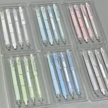 4 шт./лот, креативная милая гелевая ручка, модная однотонная гелевая ручка серии 0,5 мм, черная ручка для письма, школьные принадлежности для студентов