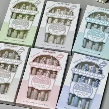 4 шт./лот, креативная милая гелевая ручка, модная однотонная гелевая ручка серии 0,5 мм, черная ручка для письма, школьные принадлежности для студентов