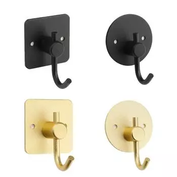 4 шт./лот крючок для ванной клейкий золотой черный космический алюминиевый кухонный настенный крючок для полотенец пальто ключи квадратный держатель для хранения вешалки
