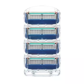 4 шт./лот, лезвие бритвы для мужчин, уход за лицом, 5 слоев, кассета для бритья, костюм из нержавеющей стали