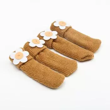 4 шт./лот милые чехлы для ножек стульев и столов, накладки на ножки стола, вязаные чехлы для ног, нескользящие чехлы для ножек стульев, защита пола