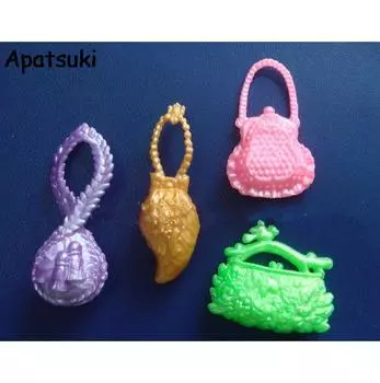 4 шт./лот, модная ручная сумка, повседневные сумки для кукол Барби, смешанные стили, кукольные сумки для куклы Monster High, подарки на день рождения для девочек разноцветный