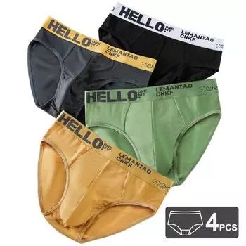 4 шт./лот, мужские трусы, мужское нижнее белье, сексуальные шорты, мужские трусы, дышащие мужские эластичные трусы, Para Hombres, большой размер L