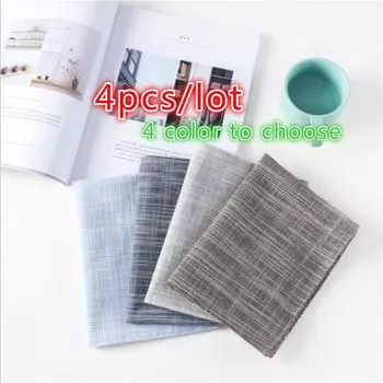 4 шт./лот однотонные полосатые салфетки льняные салфетки для ужина 30*40 см для свадебной вечеринки светло-синий