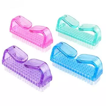 4 шт./лот пластиковая ручка для чистки ногтей щетки набор щеток для чистки ногтей щетка для рук скраб педикюр для пальцев ног и ногтей 4PCS розовый