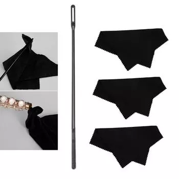 4 шт./лот, пластиковый стержень для чистки флейты, ткань для чистки из микрофибры, набор для чистки флейты