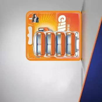 4 шт./лот, профессиональные бритвенные 5-слойные лезвия, совместимые с Gillettee Fusione для мужчин, уход за лицом оранжевый