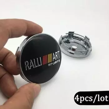 4 шт./лот RALLIART 60 мм, крышка ступицы, логотип автомобиля, эмблема, хромированный центр колеса для mit + sub + ishi, значок центральной крышки