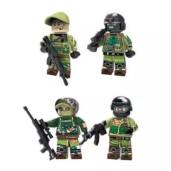 4 шт./лот, военные фигурки солдат русской армии, строительные блоки, кирпичные игрушки