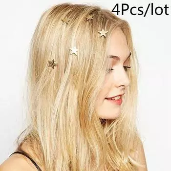 4 шт./лот звездные заколки для волос из сплава для девочек и женщин, заколка для волос для свадебных аксессуаров для волос, модные ювелирные изделия для взрослых