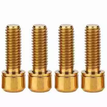 4 шт. M6x18 мм болт для зажима дискового тормоза велосипеда фиксированный винт с прокладкой (Золото)
