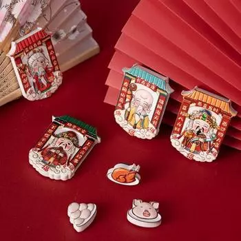4 шт. магнит на холодильник в традиционном китайском стиле 3D магниты из смолы на холодильник для дома и кухни праздничное украшение A