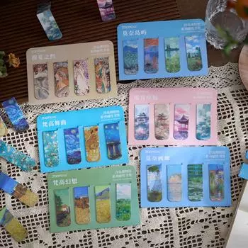 4 шт. Магнитные закладки в стиле ретро для книг Моне Муха Галерея Зажимы для страниц Книжный маркер Уникальный подарок для чтения