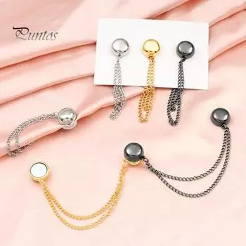 4 шт. магнитных зажимов для одежды, многофункциональные зажимы для брошей без штифта, прочная магнитная пряжка с цепочкой для одежды, аксессуары для похудения 4pcs прохладный черный