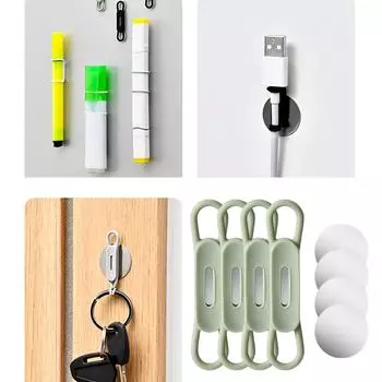 4 шт. Магнитный держатель для ручек для стола, холодильника, маркерных досок, силиконовый держатель для ручек для стола, органайзер для маркеров белый