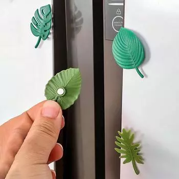 4 шт. магнитов на холодильник в форме тропических листьев, симпатичное украшение для кухни, водонепроницаемые держатели для заметок и аксессуары для холодильника