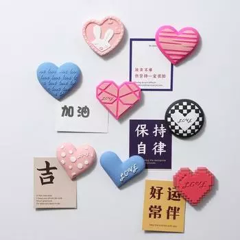 4 шт. магниты на холодильник трехмерные в форме сердца креативный стиль сильная адсорбция многоцелевое использование домашний декор прекрасный цвет сердце креативный магнит B