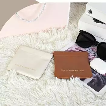 4 шт., маленькие косметички, однотонные, износостойкие, легко чистящиеся, чехол для помады, мини-карман, монеты, наушники, кабели, органайзер, чехол B