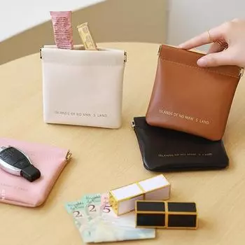 4 шт., маленькие косметички, однотонные, износостойкие, легко чистящиеся, чехол для помады, мини-карман, монеты, наушники, кабели, органайзер, чехол A