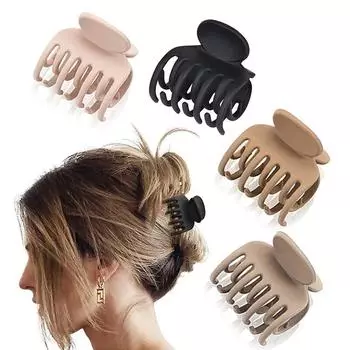4 шт. Маленькие заколки-крабы для волос для женщин, с двойным рядом зубцов, средние заколки-крабы для волос, женские заколки для тонких волос, модные аксессуары для волос