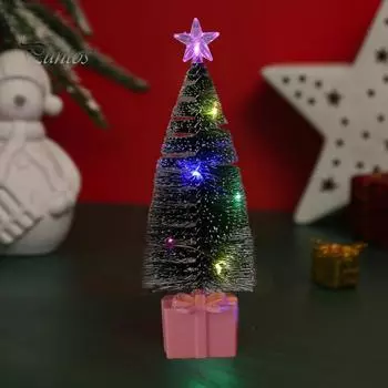 4 шт. маленьких елочных украшений со светодиодными лампами на батарейках реалистичные мини-настольные аксессуары для рождественской елки 4pcs