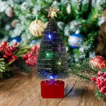 4 шт. маленьких елочных украшений со светодиодными лампами на батарейках реалистичные мини