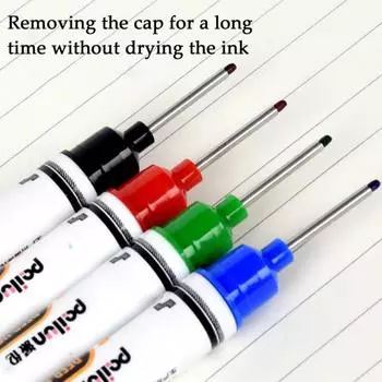 4 шт. маркеры с длинным наконечником и глубоким отверстием, 20 мм, маркер с длинным носиком, быстросохнущий, водонепроницаемый, цветной, плотницкий, для строительства, ванной, деревообработки 4pcs чёрный