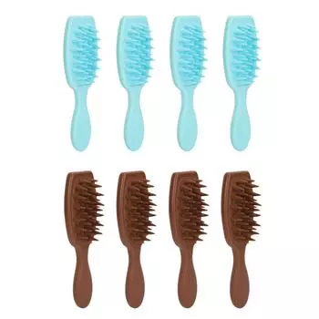 4 шт., массажер для кожи головы, щетка для шампуня, силиконовая длинная ручка, улучшает рост волос, удаляет перхоть, Sca Brown