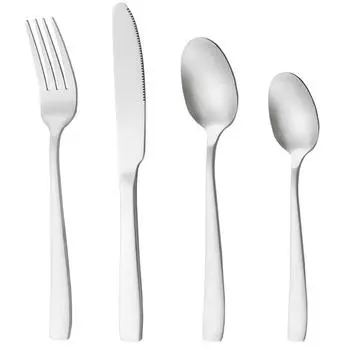 4 шт. матовое серебро из нержавеющей стали, набор столовых приборов, столовые приборы, нож, вилка, ложка, столовые приборы, кухонный домашний ужин, набор посуды серебряный