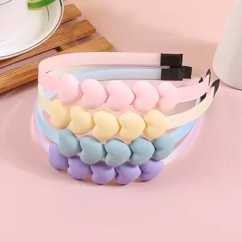 4 шт. Матовые повязки на голову с сердечками Детские Девочки Пластиковая Повязка для волос Девочки Повязка на голову Детские Детские Сувениры для вечеринки Аксессуары для волос