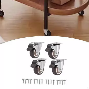 4 шт. мебельные ролики многофункциональные, с функцией тормоза, 2-дюймовые поворотные колеса для дома
