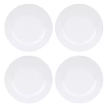 4 шт. меламина обеденные тарелки 9 дюймов легкие круглые тарелки набор для блюд закусок десертов салатов F