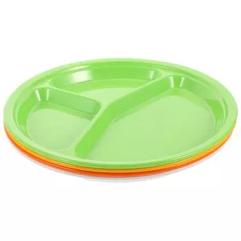 4 шт. Меламиновая тарелка для быстрого приготовления пищи, разделяющая отделение для дома, поднос для обеда, тарелки, блюдо для ребенка 26X26X2.5CM