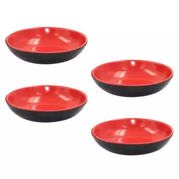 4 шт. меламиновая тарелка для приправ в форме сердца, миска для соуса, приправа, ароматизатор, столовая посуда для макания, сервировки закусок 9.00X9.00X2.50CM