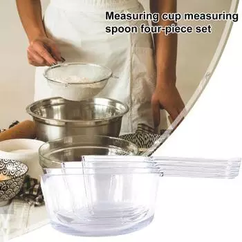 4 шт., мерная ложка, прозрачная мерная ложка, набор со шкалой, штабелируемый дизайн, измерительные инструменты для кухни 4pcs