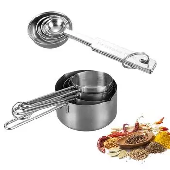 4 шт. мерные чашки ложки набор для выпечки торта кондитерские принадлежности ручка из нержавеющей стали совок для муки сахара кухонные измерительные инструменты