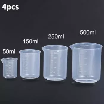 4 шт., мерный стакан с носиком, мерный стаканчик, лабораторная посуда для выпечки, измерительная жидкая посуда, визуальные весы, кухонные инструменты 4pcs a set