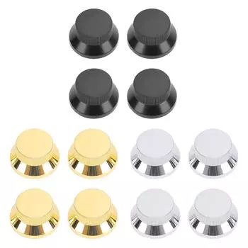 4 шт. Металлические колпачки для ручек электрогитары, регуляторы громкости баса для потенциометра с внутренним диаметром 6 мм Gold