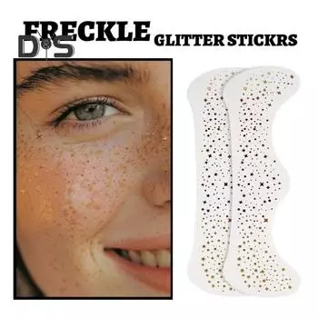 4 шт. металлические наклейки для татуировок на лице с веснушками, временные наклейки с золотым блеском для макияжа для женщин и девочек, водонепроницаемые долговечные татуировки на лице 1 Set