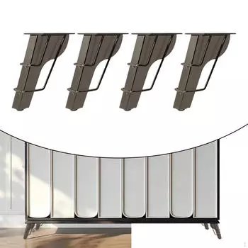 4 шт. Металлические ножки для мебели, диван, устойчивый, простой в установке, многоцелевой, 5,91 дюйма/15 см