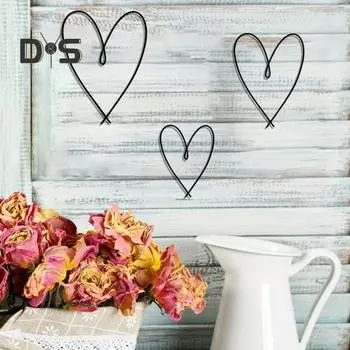 4 шт. Металлическое украшение в виде сердца, настенный декор, знак в виде сердца, устойчивый к ржавчине, простой в установке настенный знак в виде сердца для спальни, гостиной чёрный