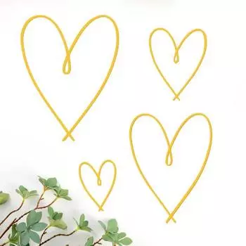 4 шт. Металлическое украшение в виде сердца, настенный декор, знак «Любовное сердце», устойчивый к ржавчине, простой в установке чёрный