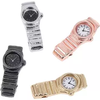 4 шт. Микроигрушка Рождественский декор Детский кукольный игровой набор Мебельные аксессуары Мини-мебельные часы Игрушечные миниатюрные часы Мини-часы Dolly Карманные часы 1.5*0.8*0.6cm,4Pcs