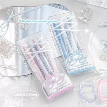 4 шт., милые гелевые ручки, балетная серия, гелевая ручка, ручка для письма, студенческие принадлежности синий